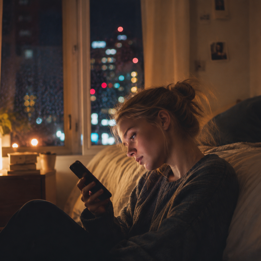 Bildschirmzeit vor dem Schlafengehen Nutzung eines Smartphones am Abend kann die Schlafqualität beeinflussen