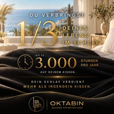 Mehr Komfort für deine Schlafzeit OKTABIN Marbella Nackenstützkissen – rund ein Drittel des Lebens verbringen wir im Schlaf, etwa 3.000 Stunden pro Jahr
