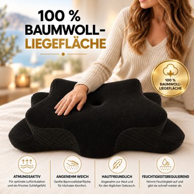 100 % Baumwoll-Liegefläche OKTABIN Marbella Nackenstützkissen mit 100 Prozent Baumwoll-Liegefläche